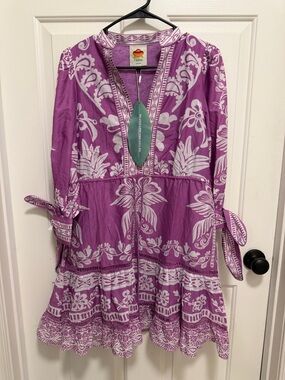 Farm Rio Lilac Sweet Garden Mini Dress Small